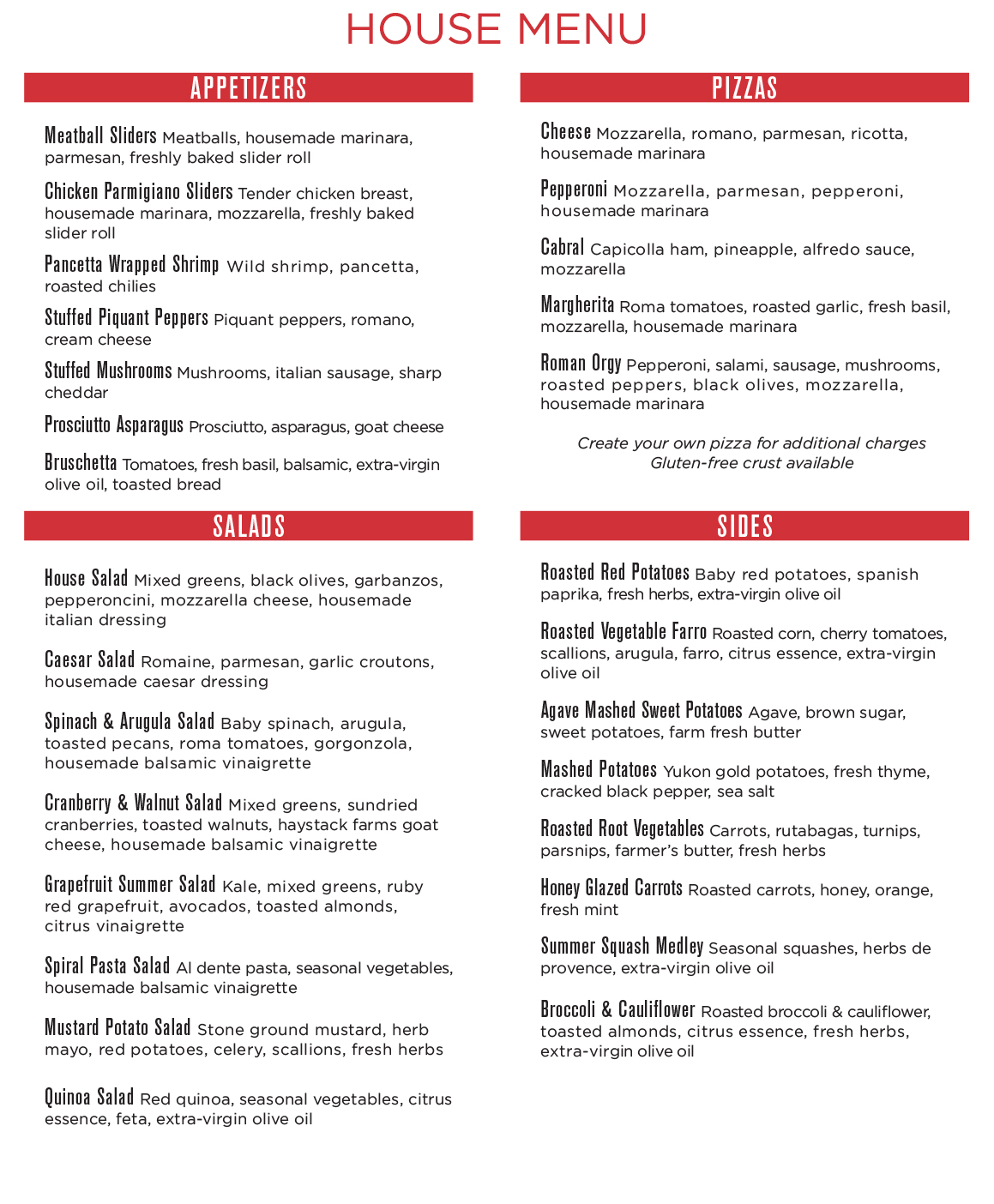 Boulder Catering Menu