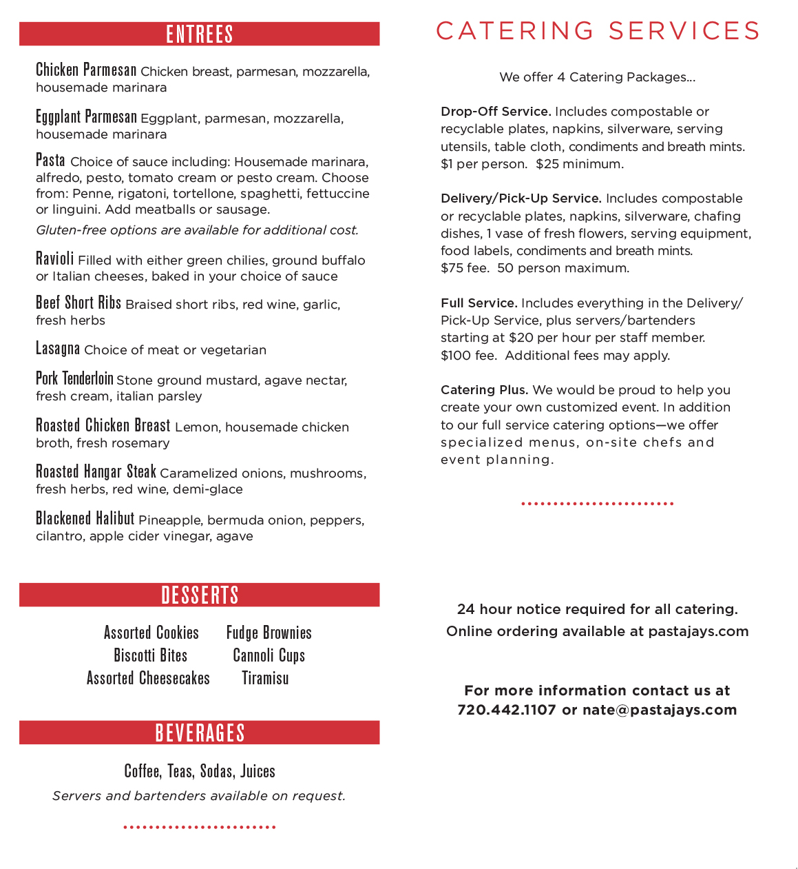 Boulder Catering Menu
